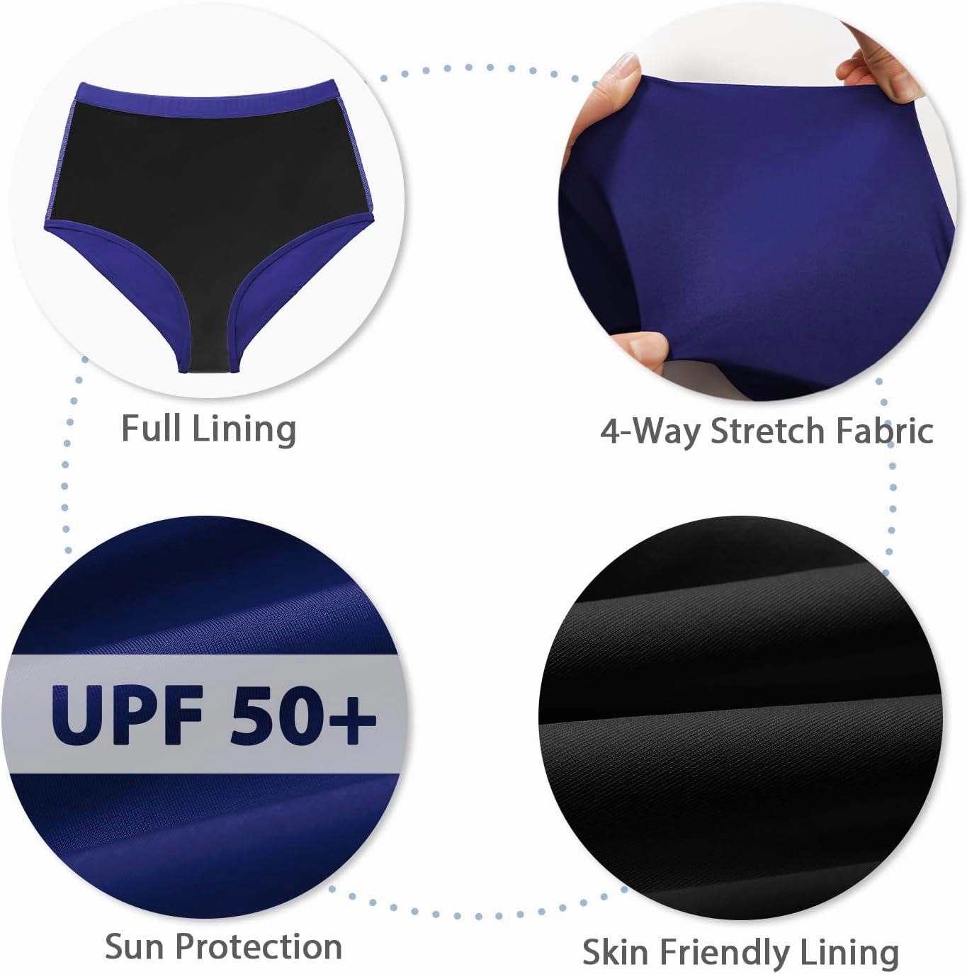 Bonneuitbebe Women Swim Bottoms High Waisted Bikini Bottom Full Coverage Swimsuit Bottoms Bathing Suit Bottom