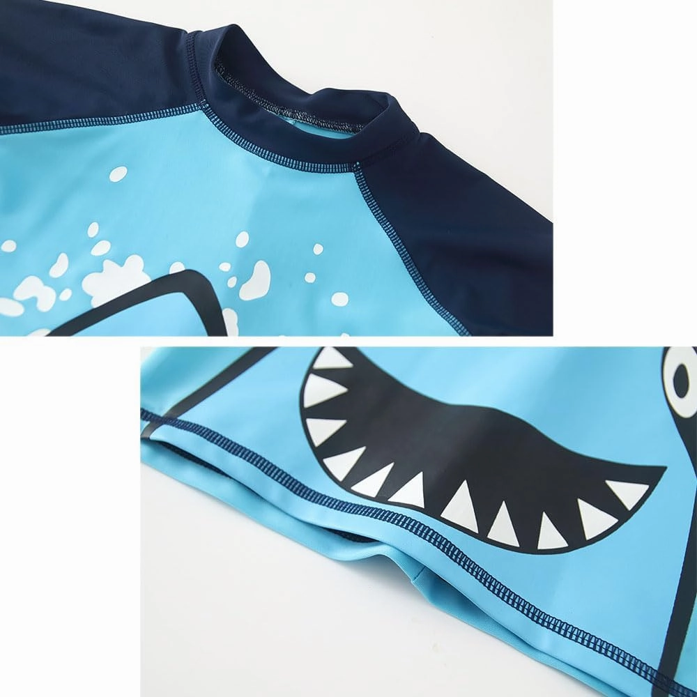 Boy Swim Set, 3 Pieces Set Swim Shirt   Swimming Shorts   Swimming Cap