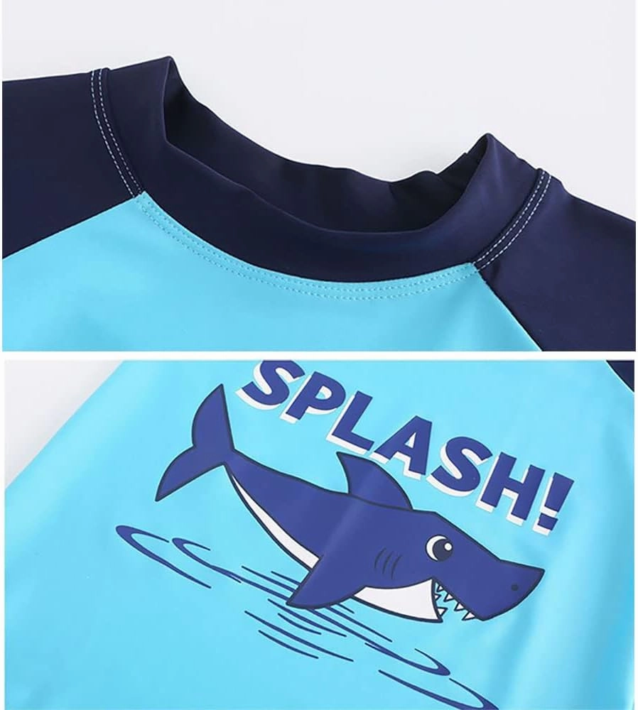 Boy Swim Set, 3 Pieces Set Swim Shirt   Swimming Shorts   Swimming Cap