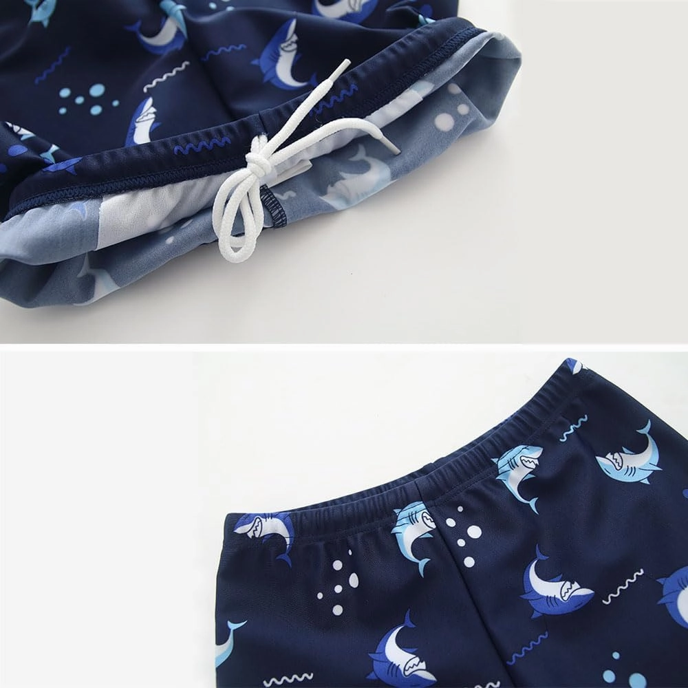 Boy Swim Set, 3 Pieces Set Swim Shirt   Swimming Shorts   Swimming Cap
