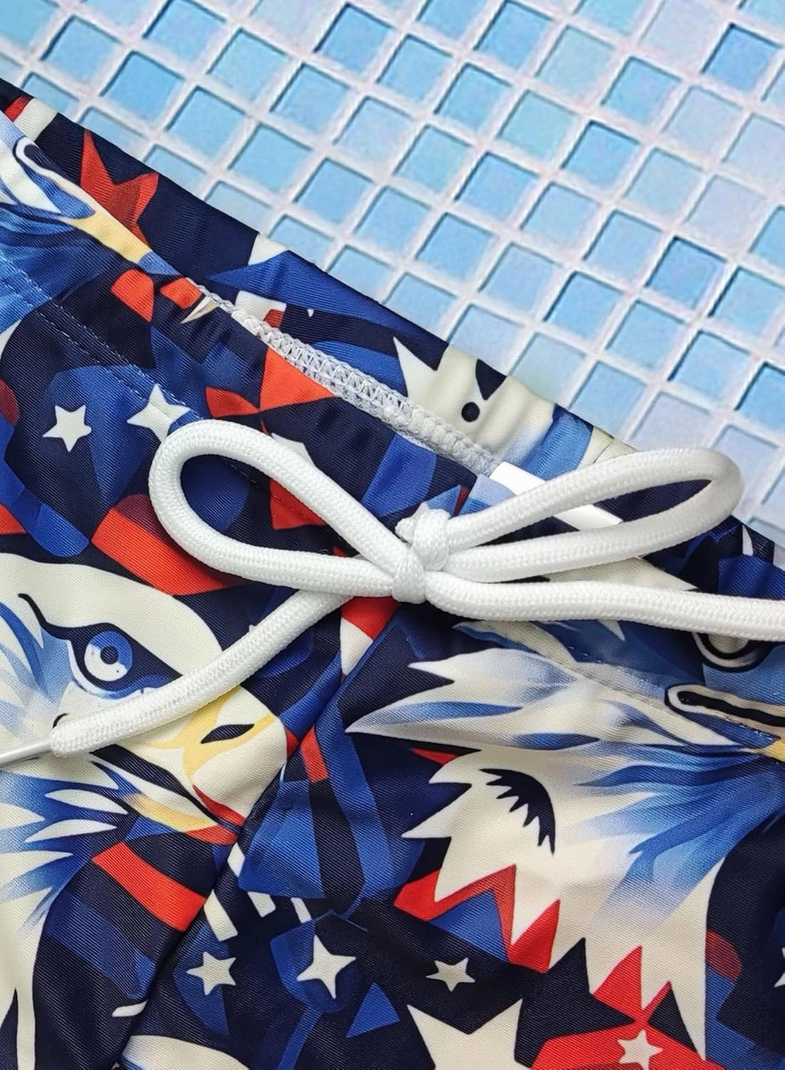 Boys 4th of July Swimsuit- Kids Patriotic Swim Trunks Shorts USA Eagle Rash Guard Swimwear 2PCS Sets Bathing Suit