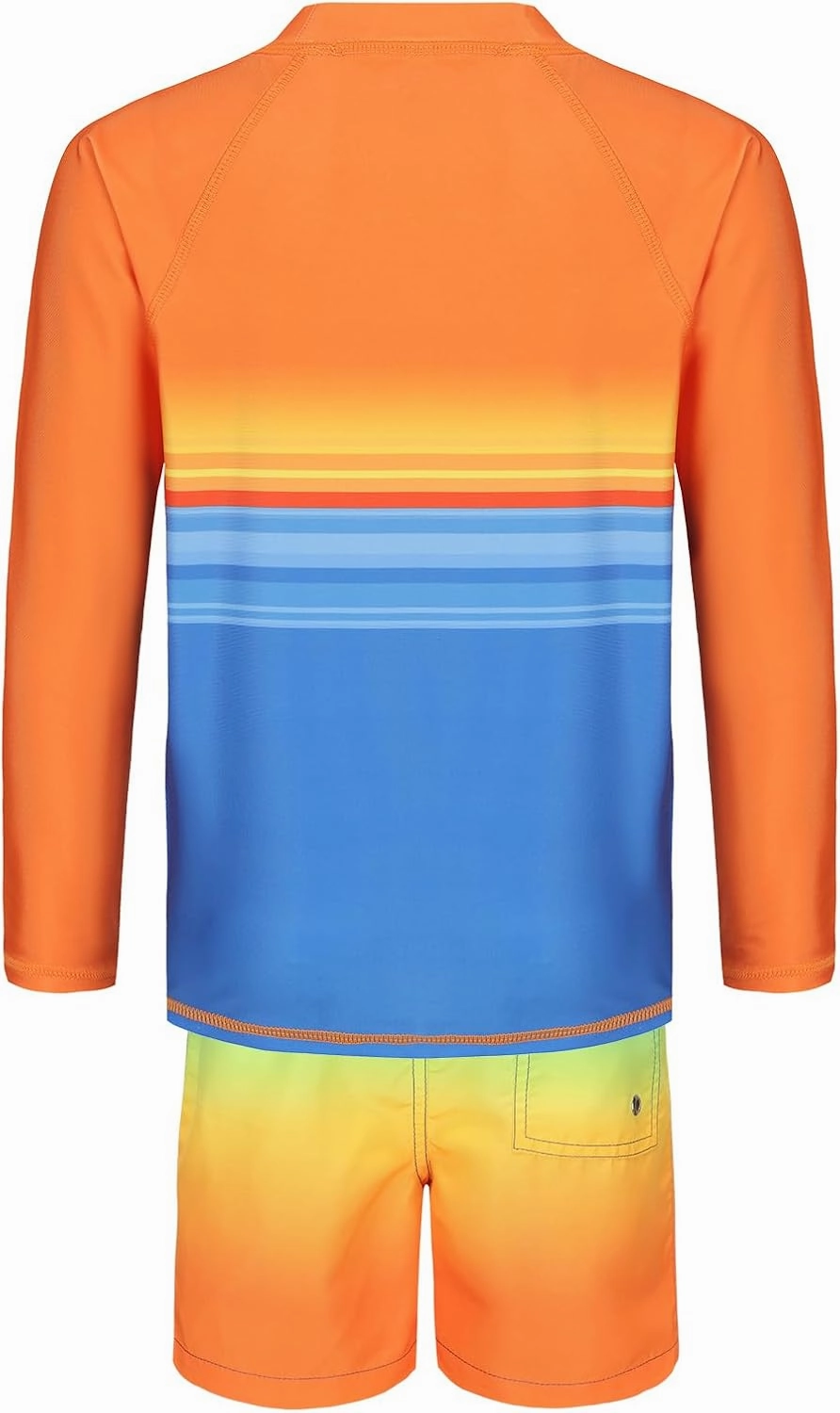 Boys Long Sleeve Rash Guard Swim Trunk Swimsuits Set Kids Two Piece Bathing Suit Swimwear Set