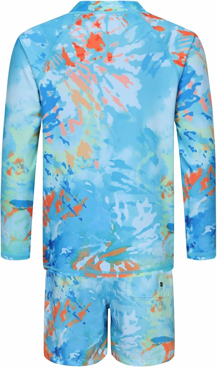 Boys Long Sleeve Rash Guard Swim Trunk Swimsuits Set Kids Two Piece Bathing Suit Swimwear Set