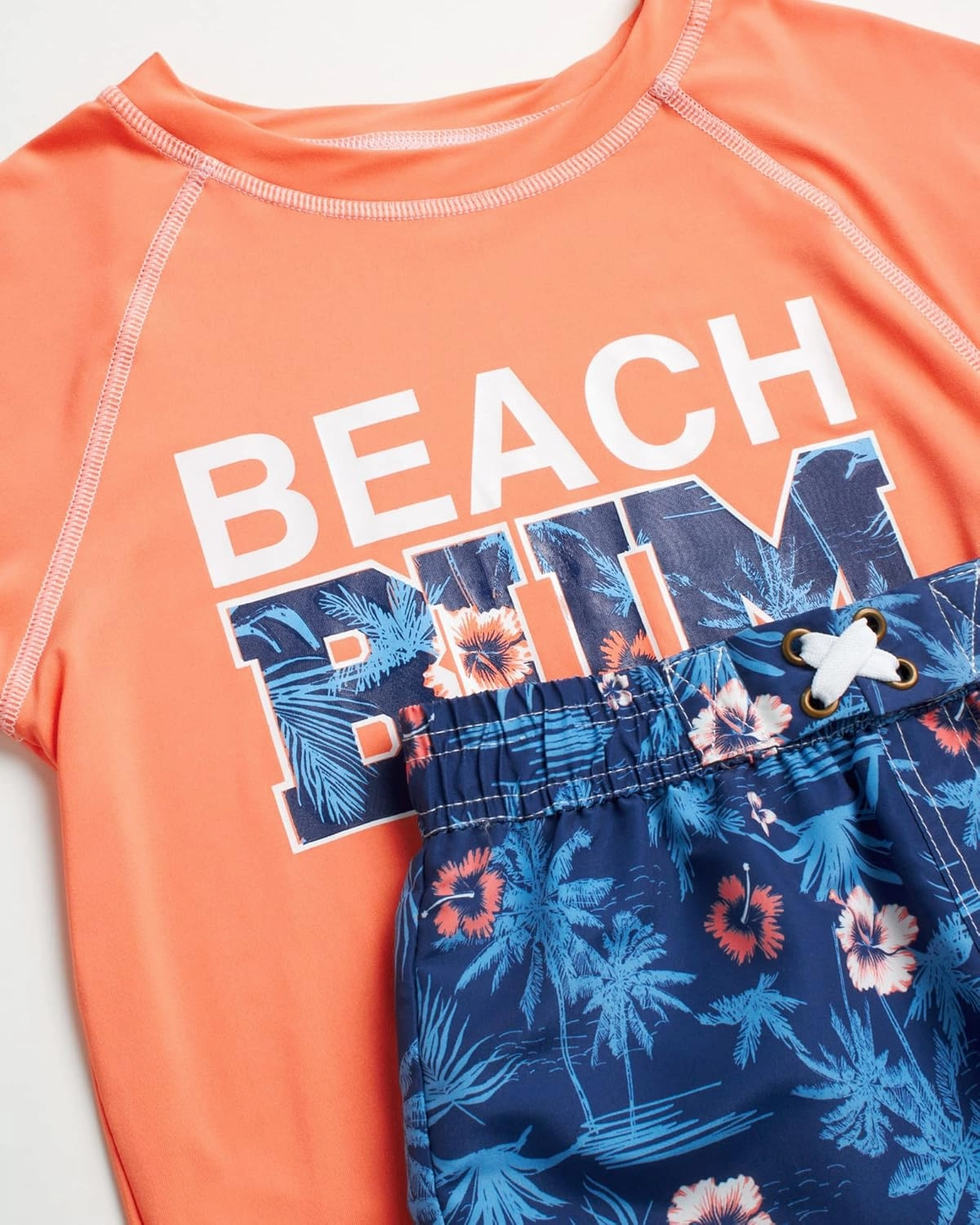 Boys Rash Guard Swimsuit Set - Kids Short Sleeve Bathing Suit Swimwear Sets (Sizes: 5-12)