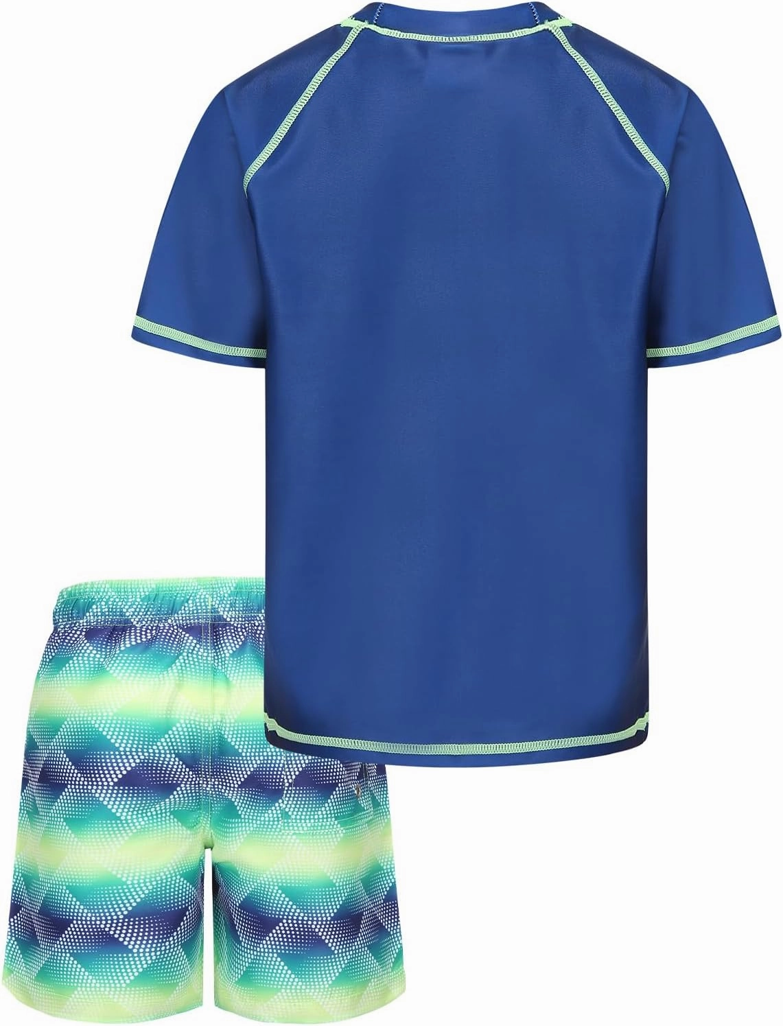Boys Rash Guard Swimsuits Set for Boys Short Sleeve Swim Shirts with Trunks 2 Piece Quick Dry Swim Set