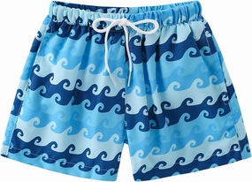 Boys Swim Trunks Toddler Broad Swim Shorts Quick Dry Kids Bathing Suit Boy Swimsuit Set with Pockets