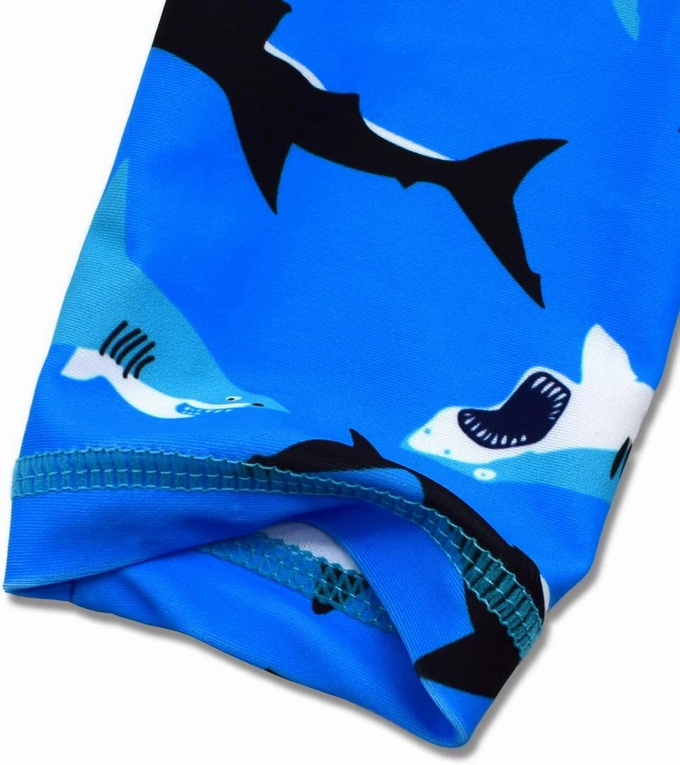 Boys Two Piece Rash Guard Swimsuits Kids Long Sleeve Sunsuit Swimwear Sets