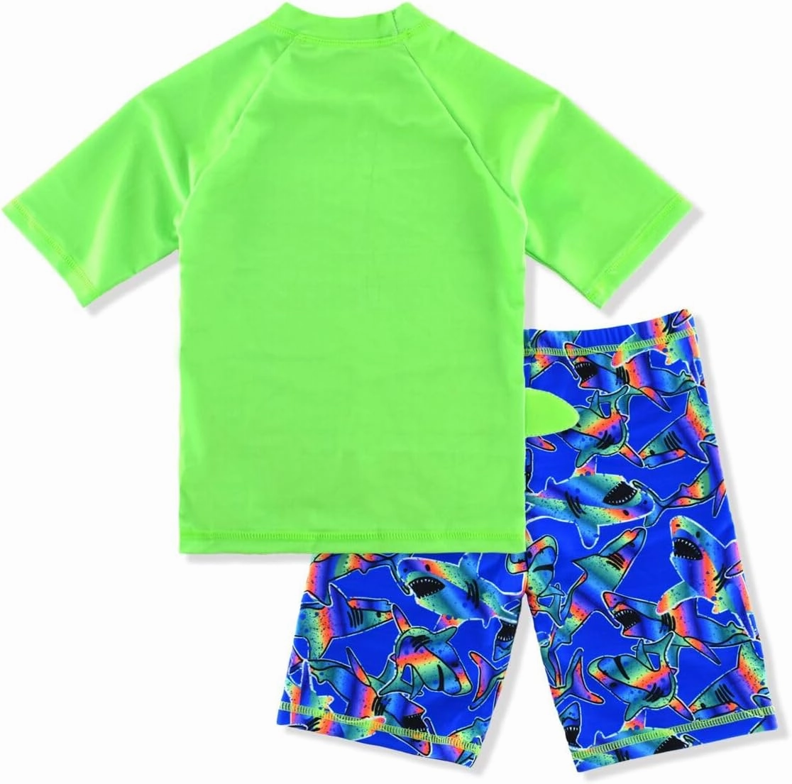 Boys Two Piece Rash Guard Swimsuits Kids Short Sleeve Sunsuit Swimwear Sets