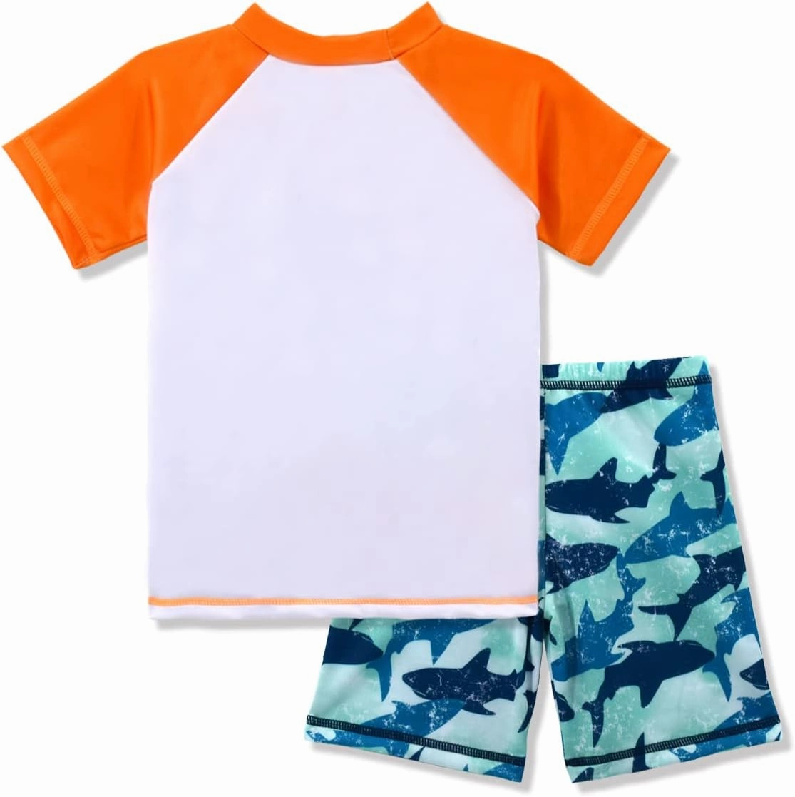 Boys Two Piece Rash Guard Swimsuits Kids Short Sleeve Sunsuit Swimwear Sets