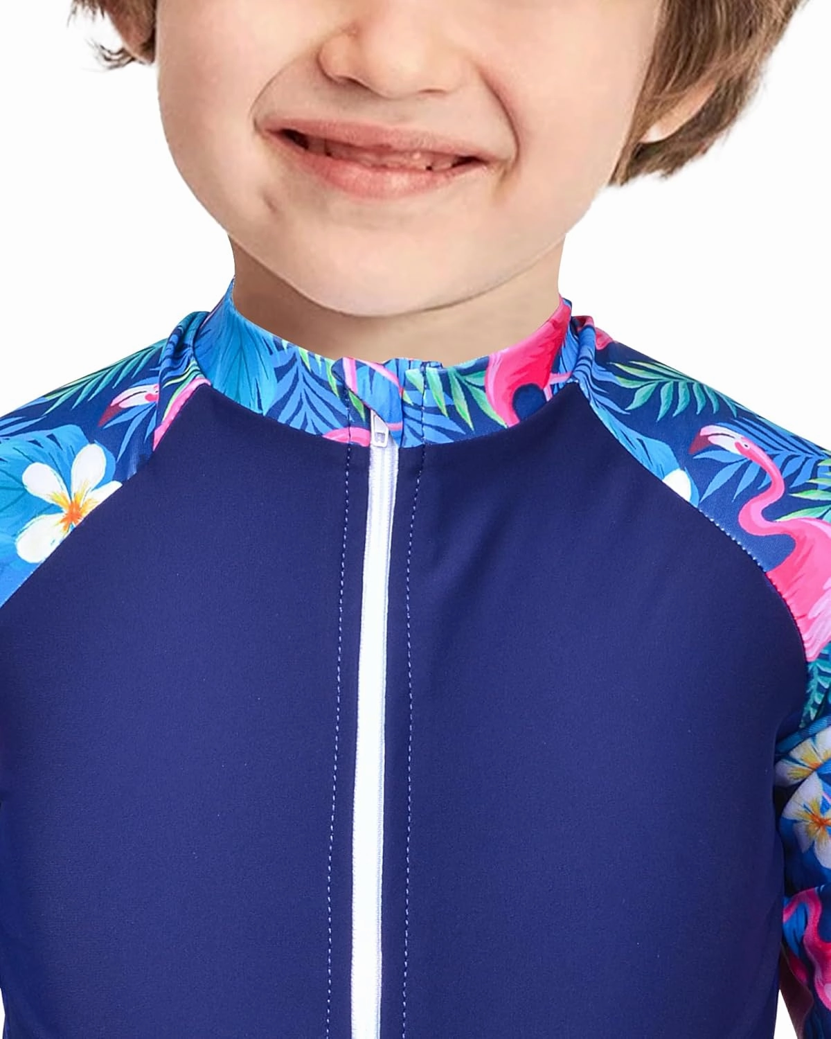 Boys Two Piece Rash Guard Swimsuits Long Sleeve Zipper Swim Shirt and Trunks Bathing Suit Swimwear Set