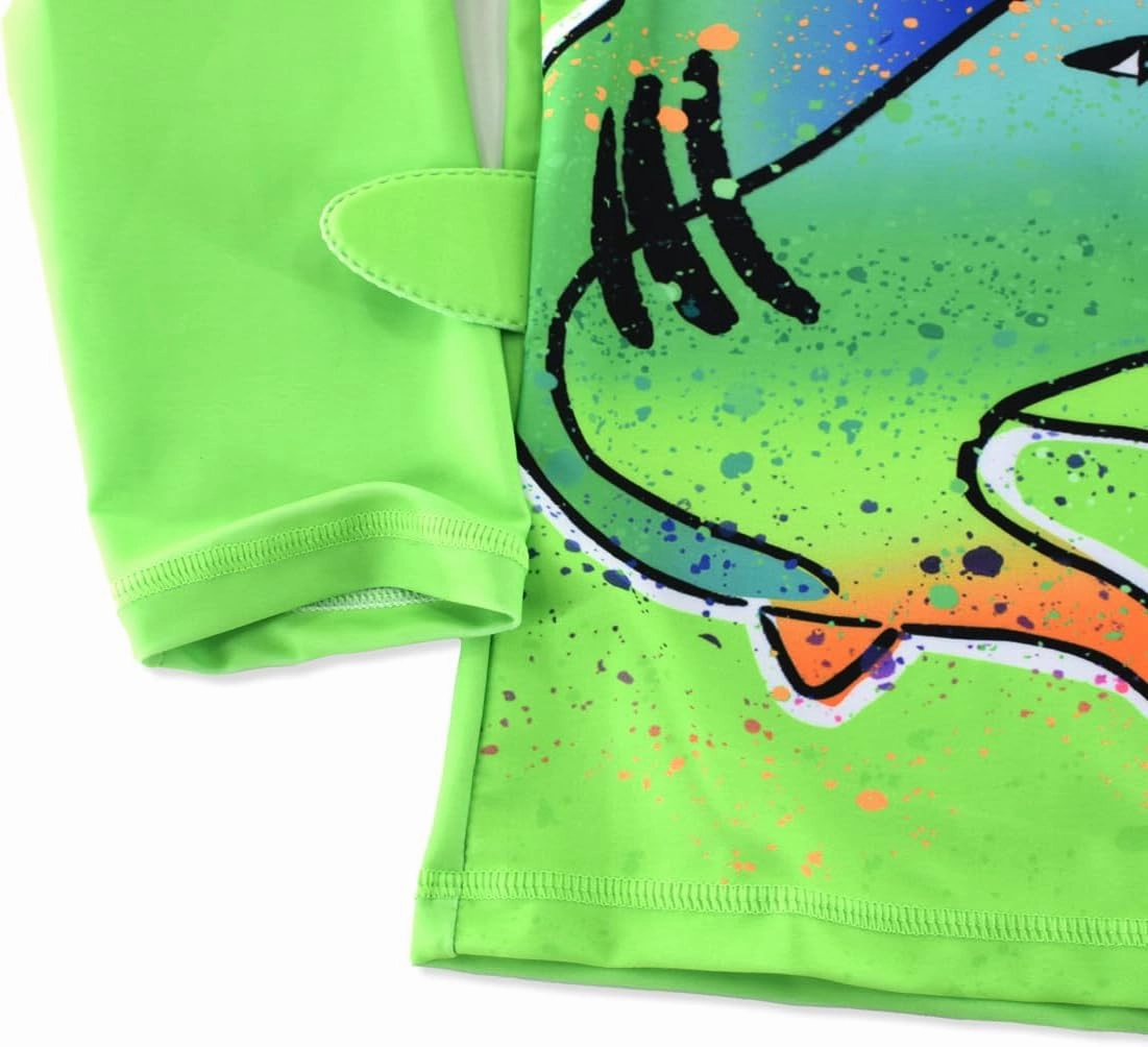 Boys UPF 50  Long Sleeve Rash Guard and Swim Trunks Outfit Set Toddler to Big Boy Sizes (3-11Years)