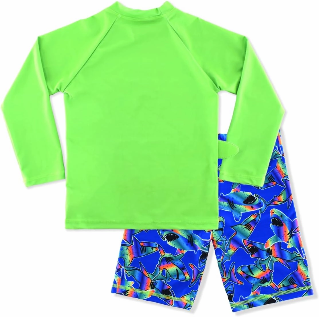 Boys UPF 50  Long Sleeve Rash Guard and Swim Trunks Outfit Set Toddler to Big Boy Sizes (3-11Years)