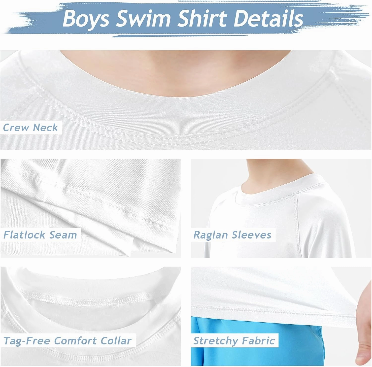 Boys UPF 50  Rash Guard Long Sleeve Swim Shirt UV Sun Protection Swimsuit SPF Water Surfing Sun Shirts for Boy Kids Quick Dry