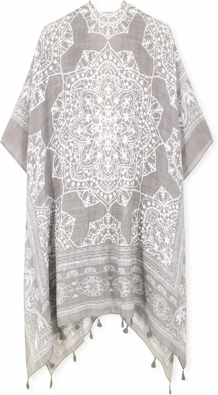 Breezy Lane Women's Kimono Cardigan Summer Swimsuit Coverups Beach Cover Up with Floral Print for Vacation