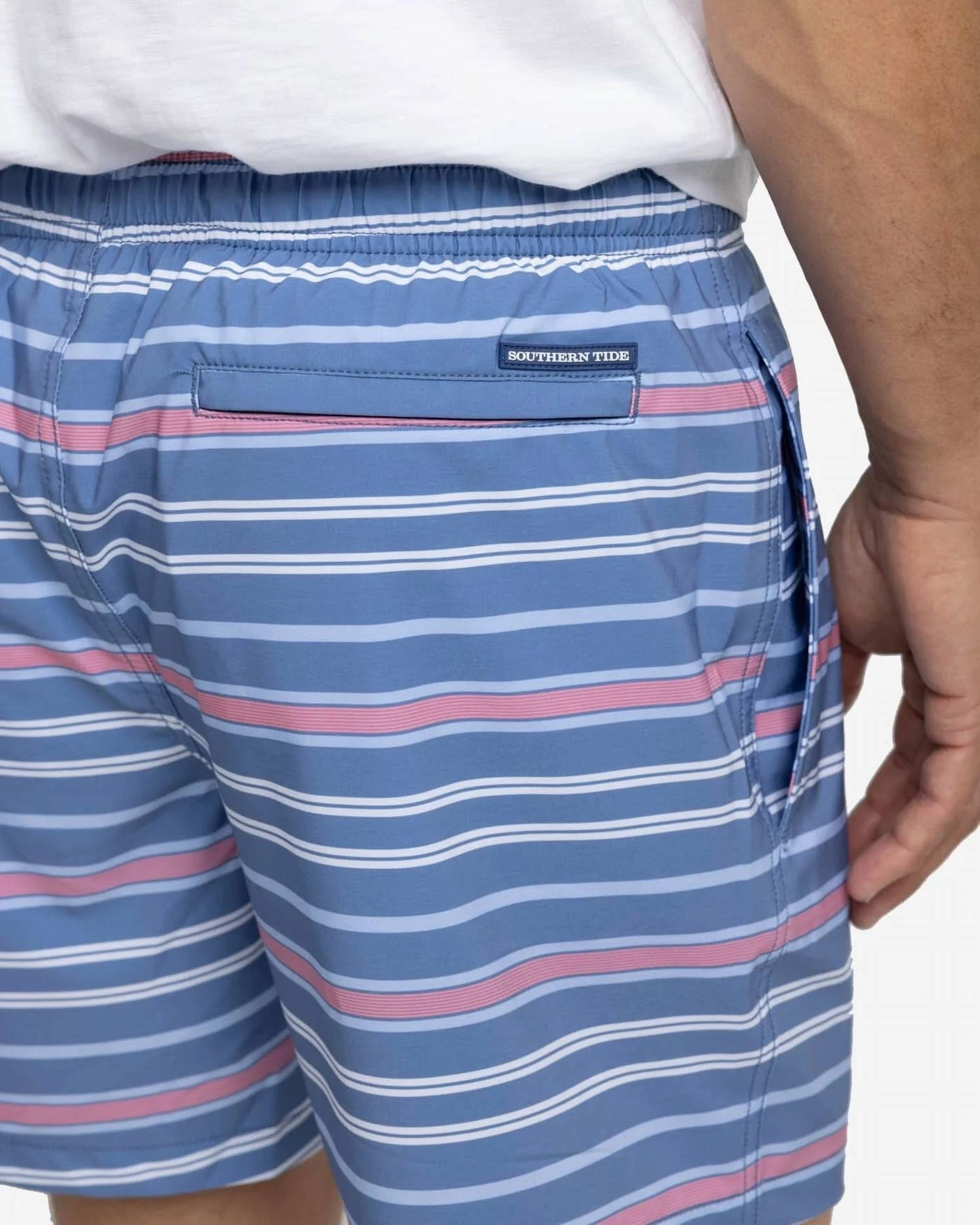 Breton Stripe Swim Trunk In Coronet Blue