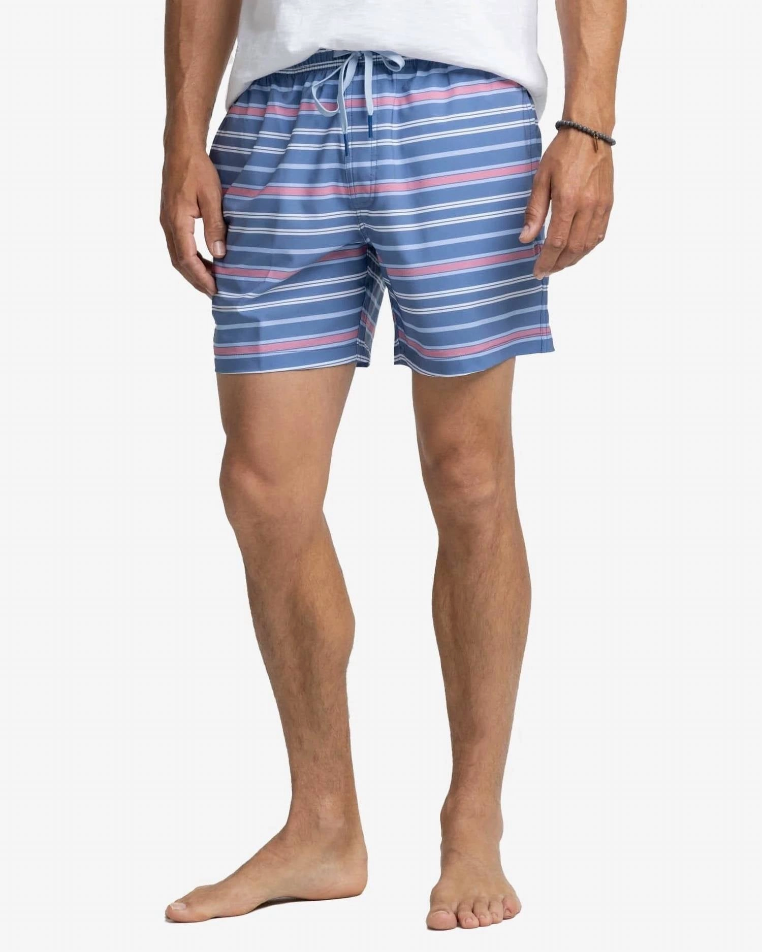 Breton Stripe Swim Trunk In Coronet Blue