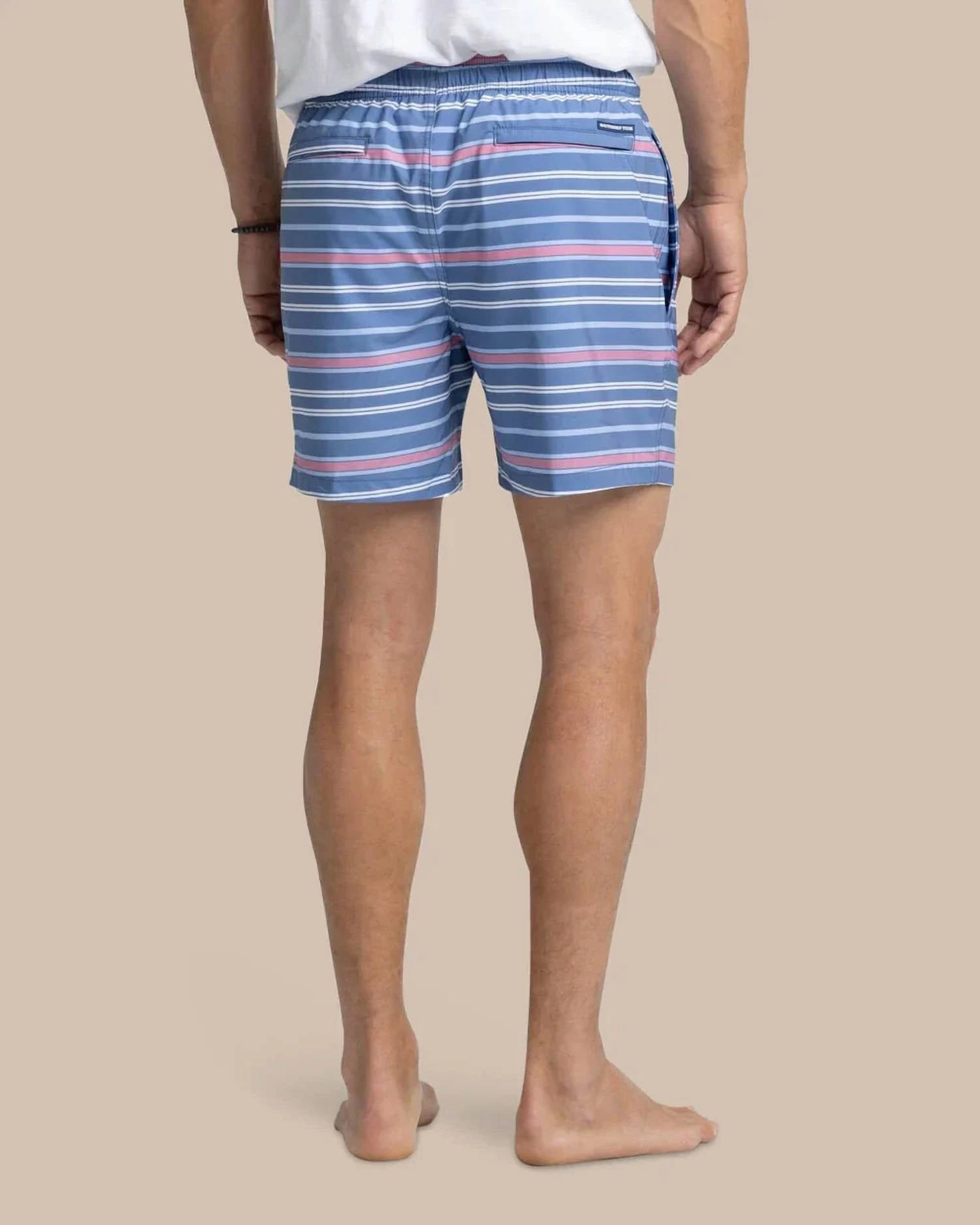 Breton Stripe Swim Trunk In Coronet Blue