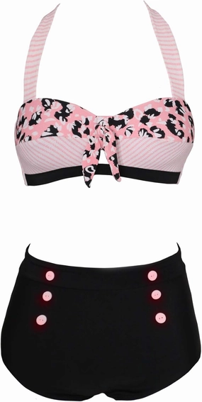 bslingerie? Women Retro Vintage Push Up High Waisted Bikini Swimsuit Plus Size