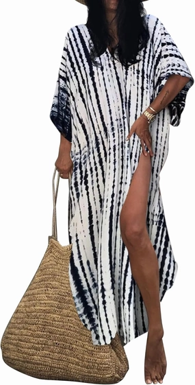 Bsubseach Kaftan Dresses for Women 2025 Plus Size Swimsuit Cover Up Tie Dye Caftan Maxi Dress Loungewear