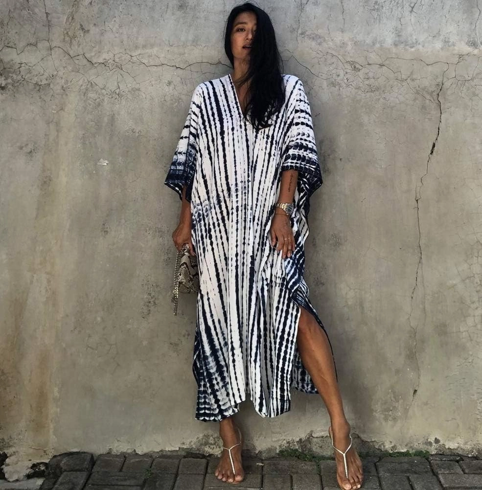 Bsubseach Kaftan Dresses for Women 2025 Plus Size Swimsuit Cover Up Tie Dye Caftan Maxi Dress Loungewear