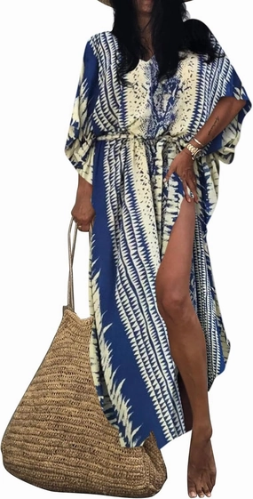 Bsubseach Kaftan Dresses for Women 2025 Plus Size Swimsuit Cover Up Tie Dye Caftan Maxi Dress Loungewear