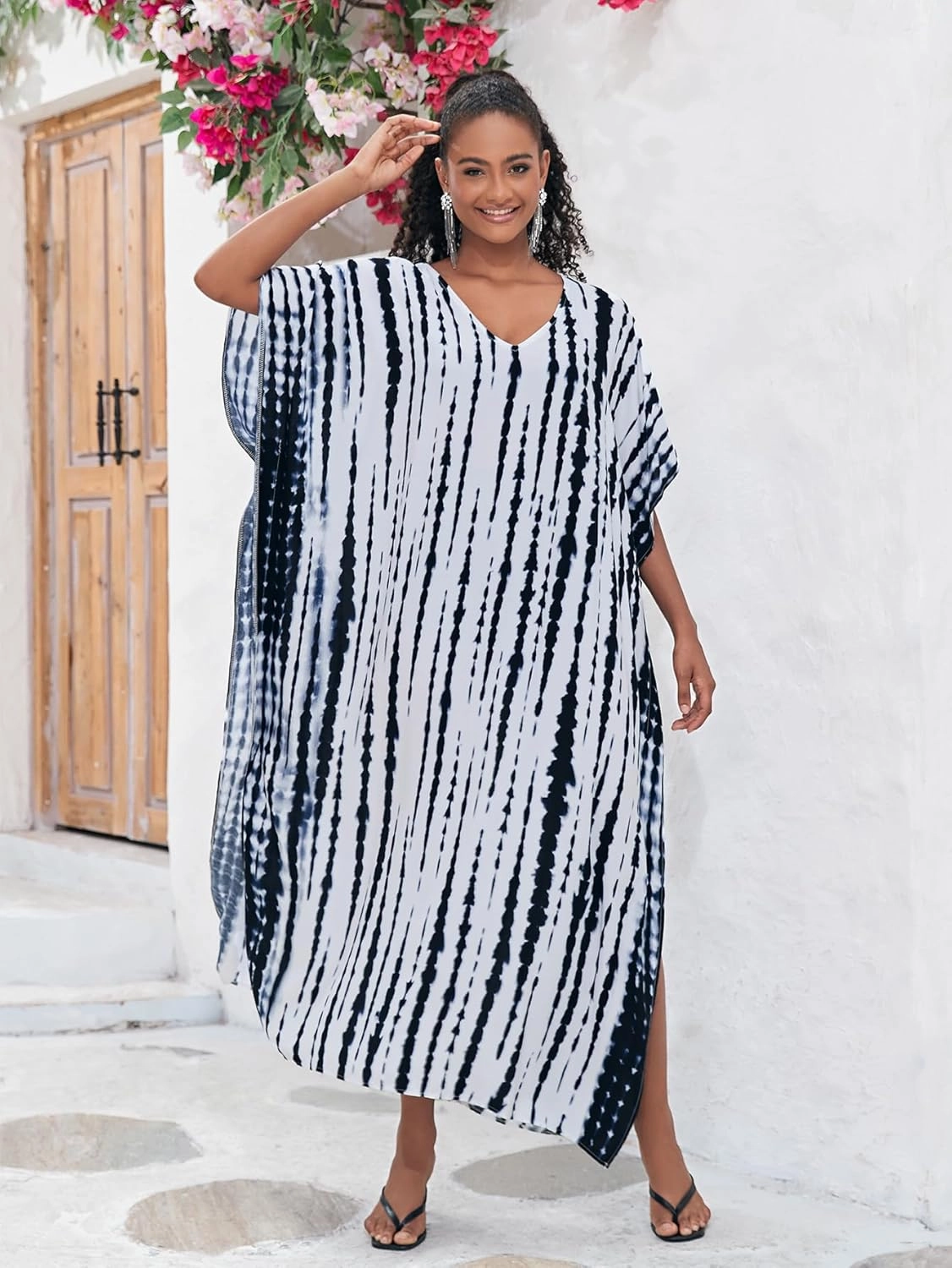 Bsubseach Kaftan Dresses for Women 2025 Plus Size Swimsuit Cover Up Tie Dye Caftan Maxi Dress Loungewear