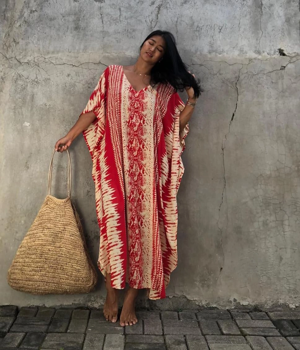 Bsubseach Kaftan Dresses for Women 2025 Plus Size Swimsuit Cover Up Tie Dye Caftan Maxi Dress Loungewear
