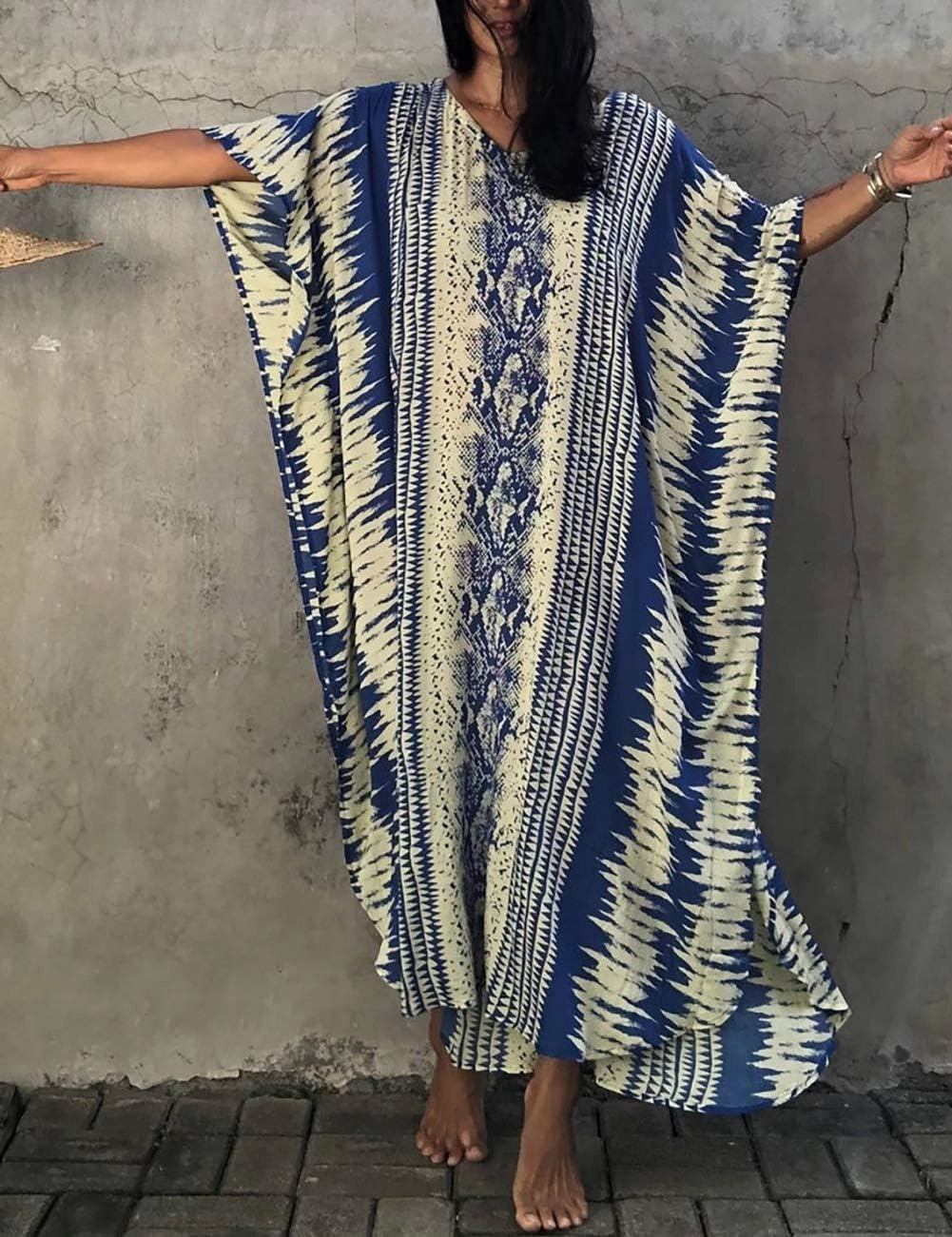 Bsubseach Kaftan Dresses for Women 2025 Plus Size Swimsuit Cover Up Tie Dye Caftan Maxi Dress Loungewear