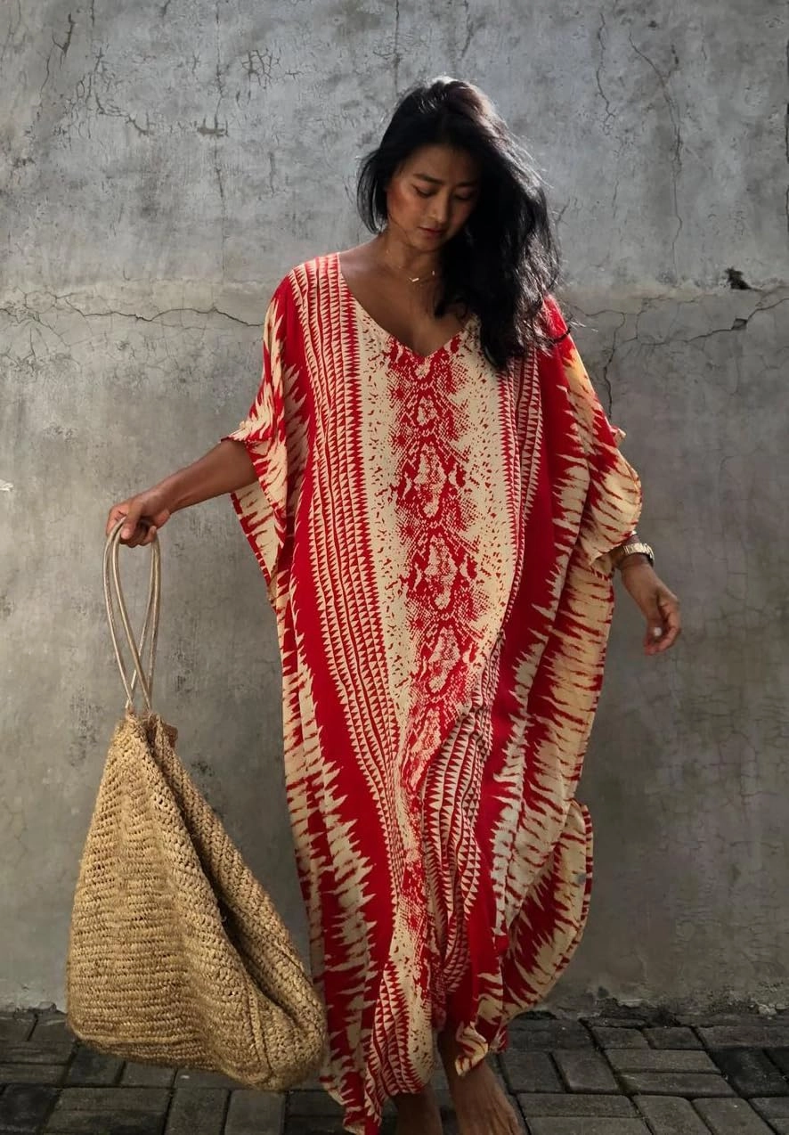 Bsubseach Kaftan Dresses for Women 2025 Plus Size Swimsuit Cover Up Tie Dye Caftan Maxi Dress Loungewear