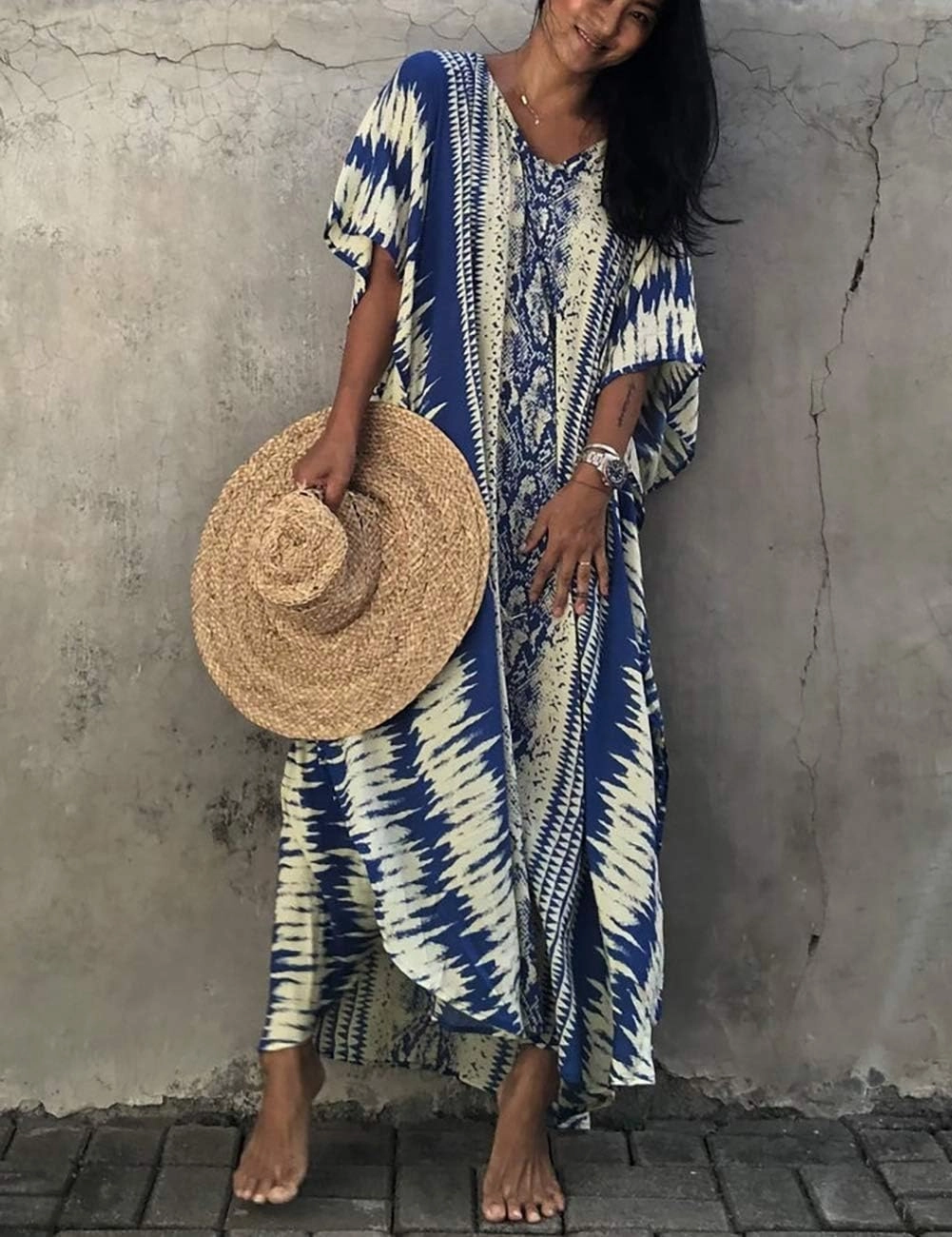 Bsubseach Kaftan Dresses for Women 2025 Plus Size Swimsuit Cover Up Tie Dye Caftan Maxi Dress Loungewear