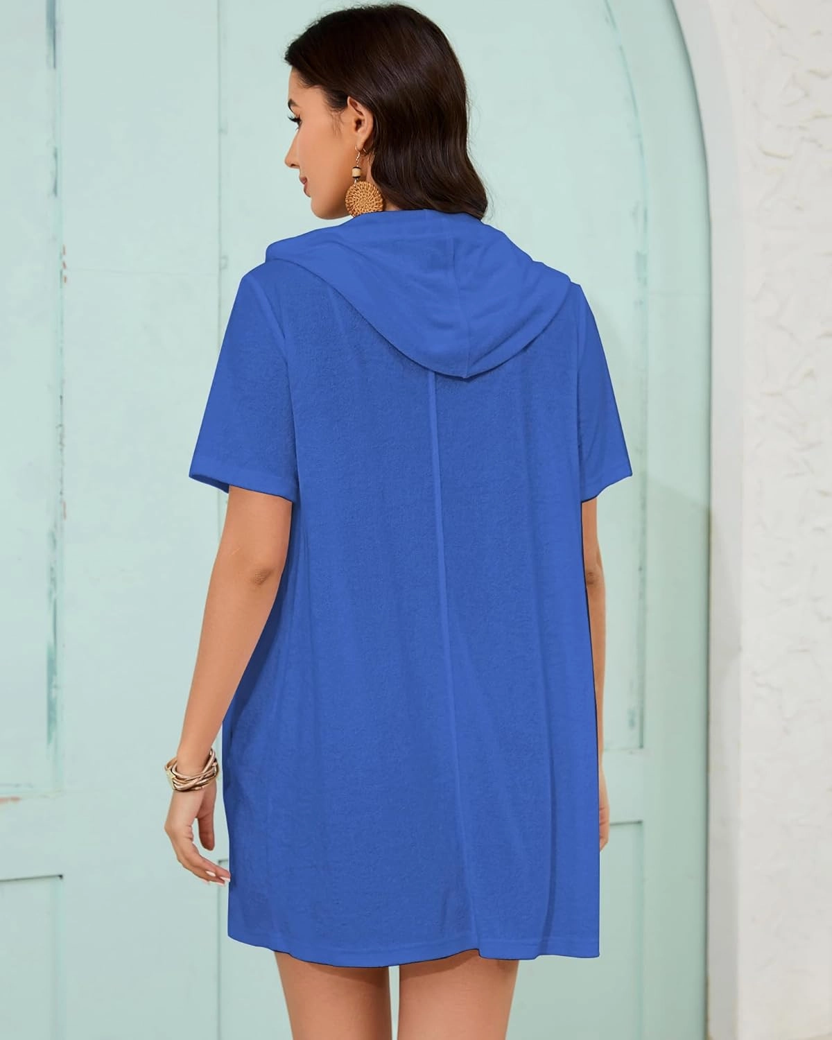 Bsubseach Terry Cloth Cover Up - Women 2025 Zipper Swimsuit Coverup Hooded Swim Robes Beach Coverups with Pockets