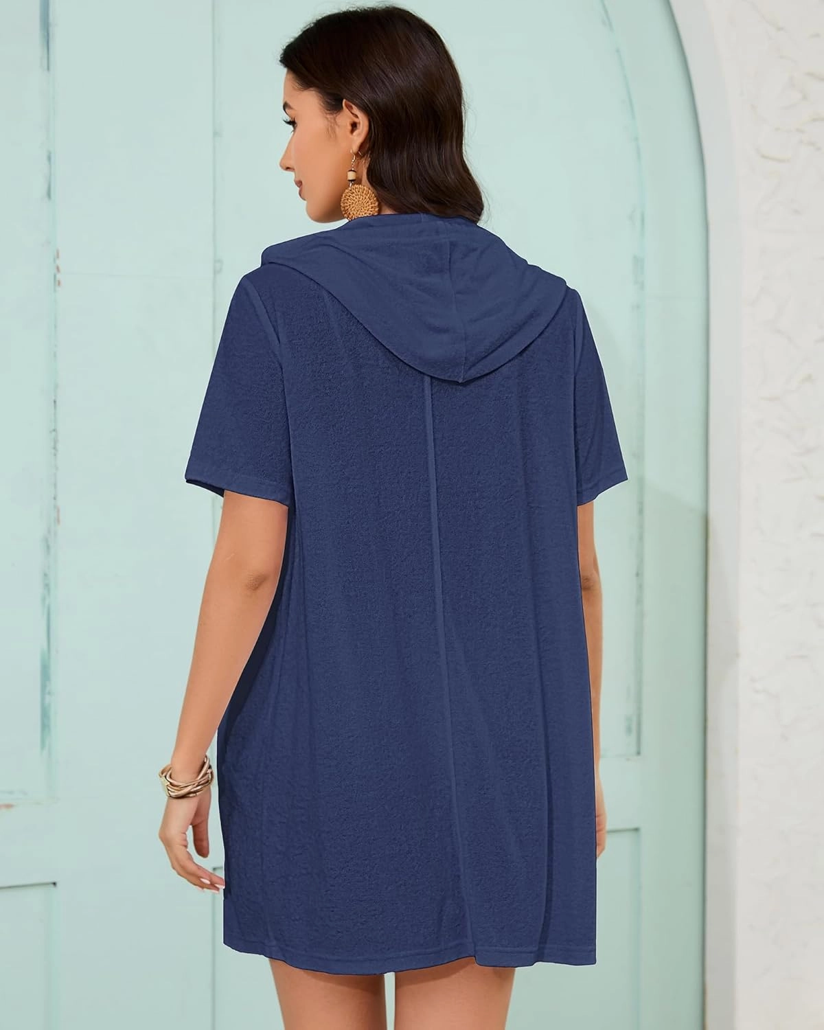Bsubseach Terry Cloth Cover Up - Women 2025 Zipper Swimsuit Coverup Hooded Swim Robes Beach Coverups with Pockets