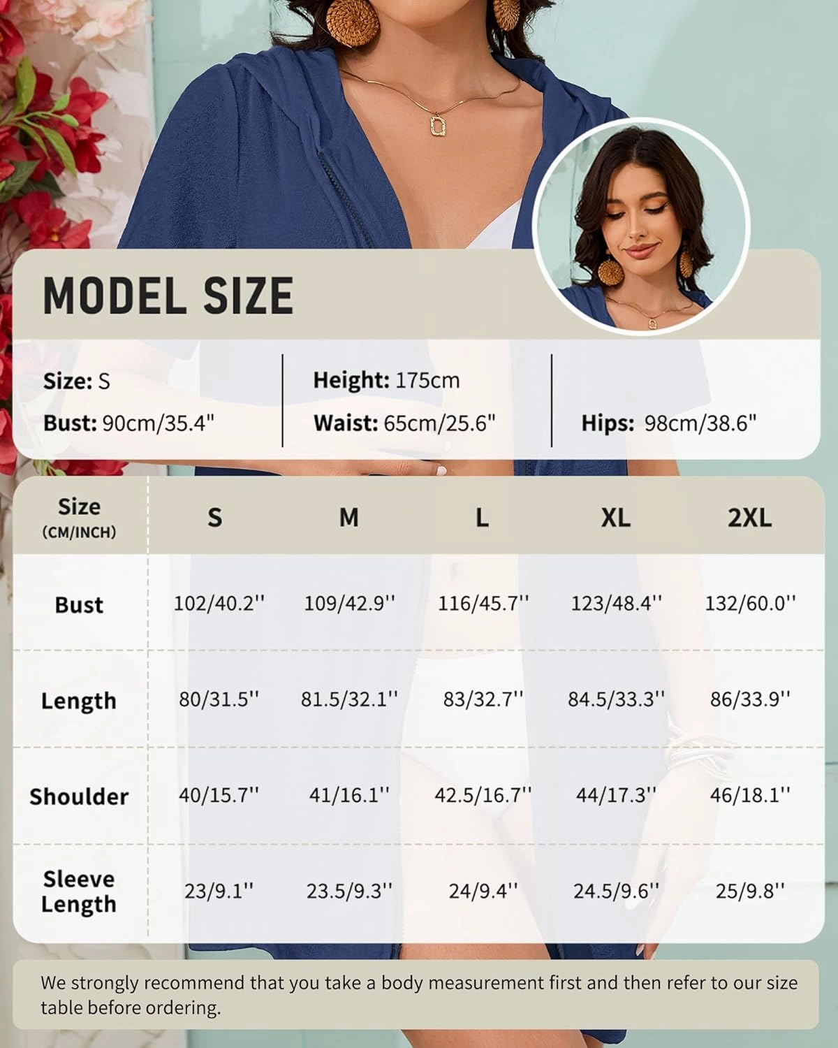 Bsubseach Terry Cloth Cover Up - Women 2025 Zipper Swimsuit Coverup Hooded Swim Robes Beach Coverups with Pockets