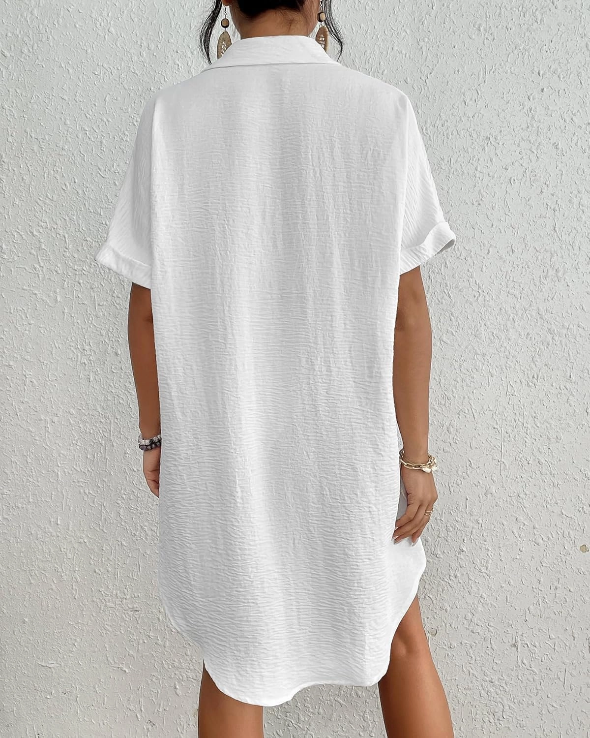 Bsubseach Women Swimsuit Coverup Shirt Dress Button Down Bathing Suit Cover Up Beachwear