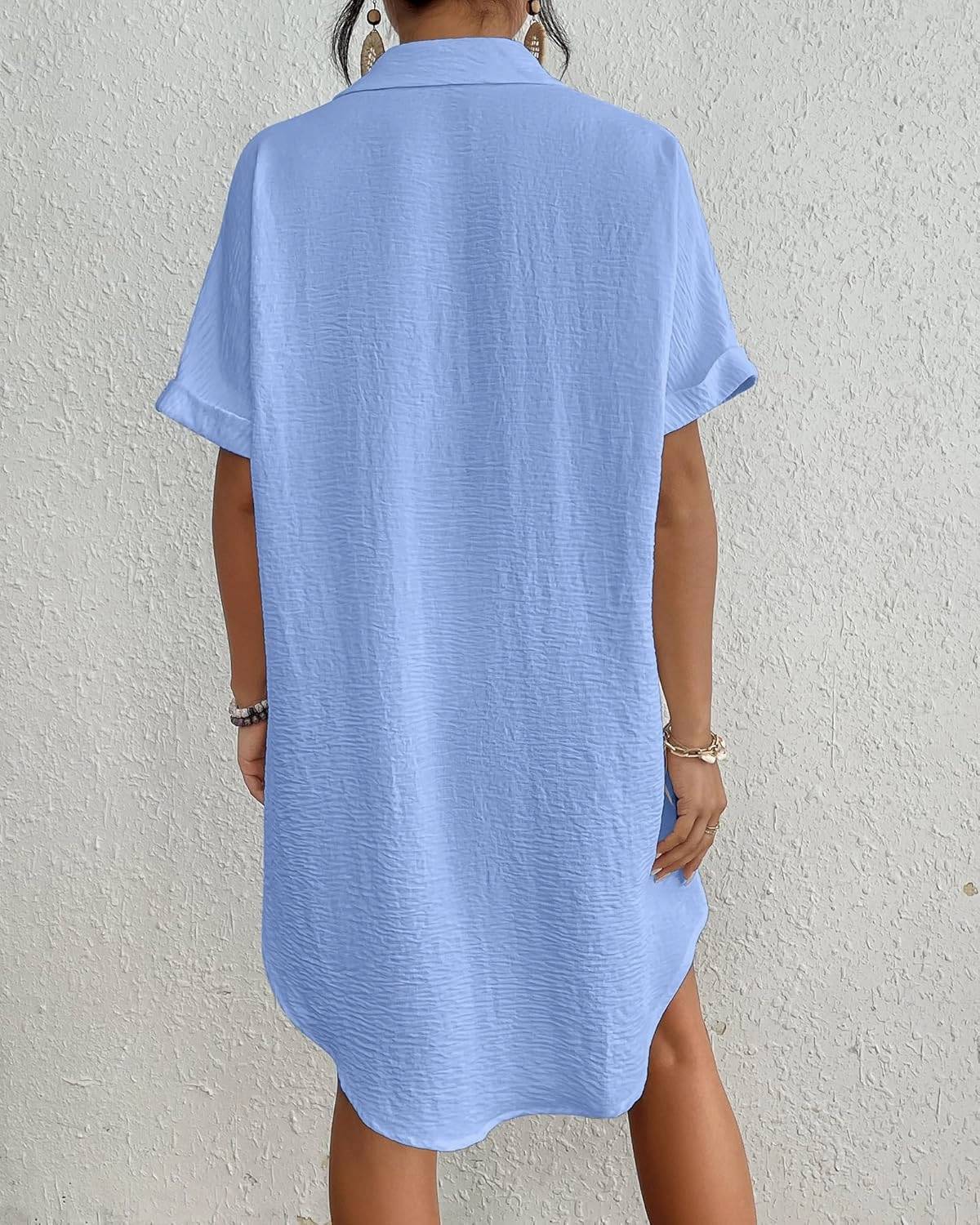 Bsubseach Women Swimsuit Coverup Shirt Dress Button Down Bathing Suit Cover Up Beachwear