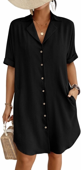 Bsubseach Womens Bathing Suit Cover Ups Bikini Swimsuit Coverup for Women 2024 Button Down Beach Dress Shirt