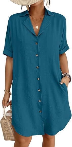 Bsubseach Womens Bathing Suit Cover Ups Bikini Swimsuit Coverup for Women 2024 Button Down Beach Dress Shirt