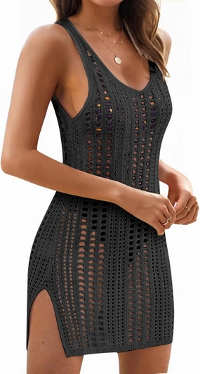 Buauty Women's Crochet Swimsuit Coverup - Lightweight Bikini Cover Ups Dress for Beach, Bathing Suit and Vacation Essentials