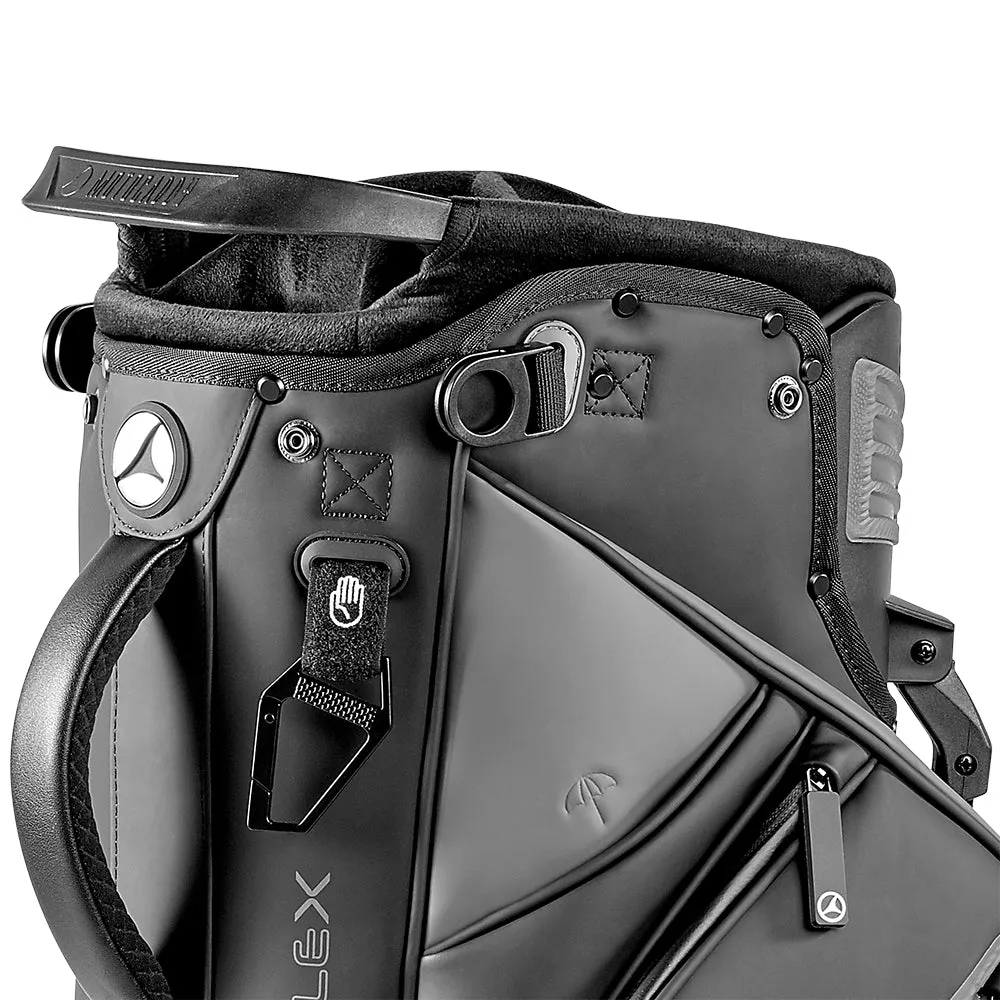 Motocaddy EliteFLEX Hybrid Stand Bag - Charcoal/Black, Yellow golf balls, Golf bag cooler pocket, Golf gear for tall men