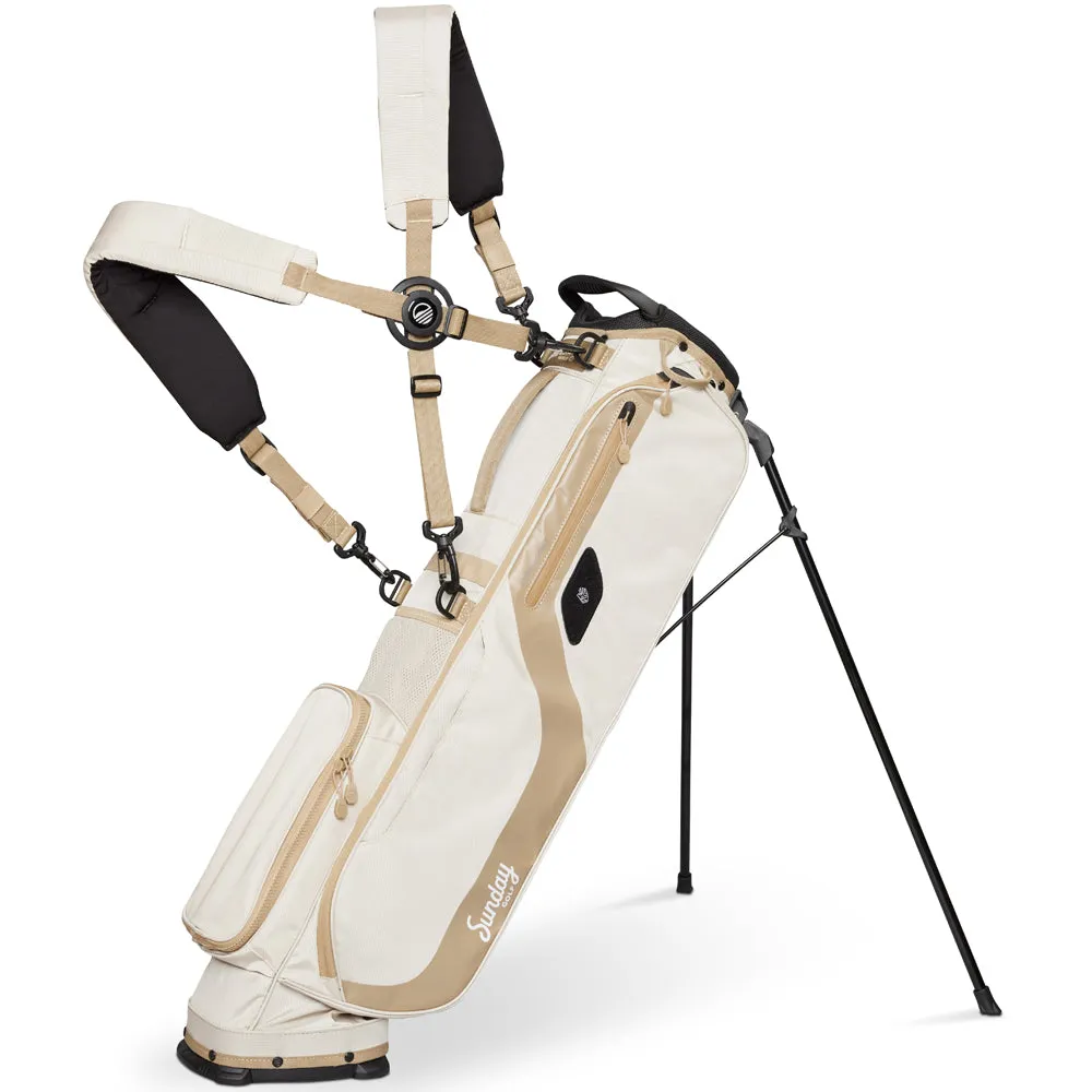 Built to Impress Sunday Golf El Camino Stand Bag - Toasted Almond Power Up Your Day, Golf ball finder glasses, Golf travel essentials, Golf chipping net