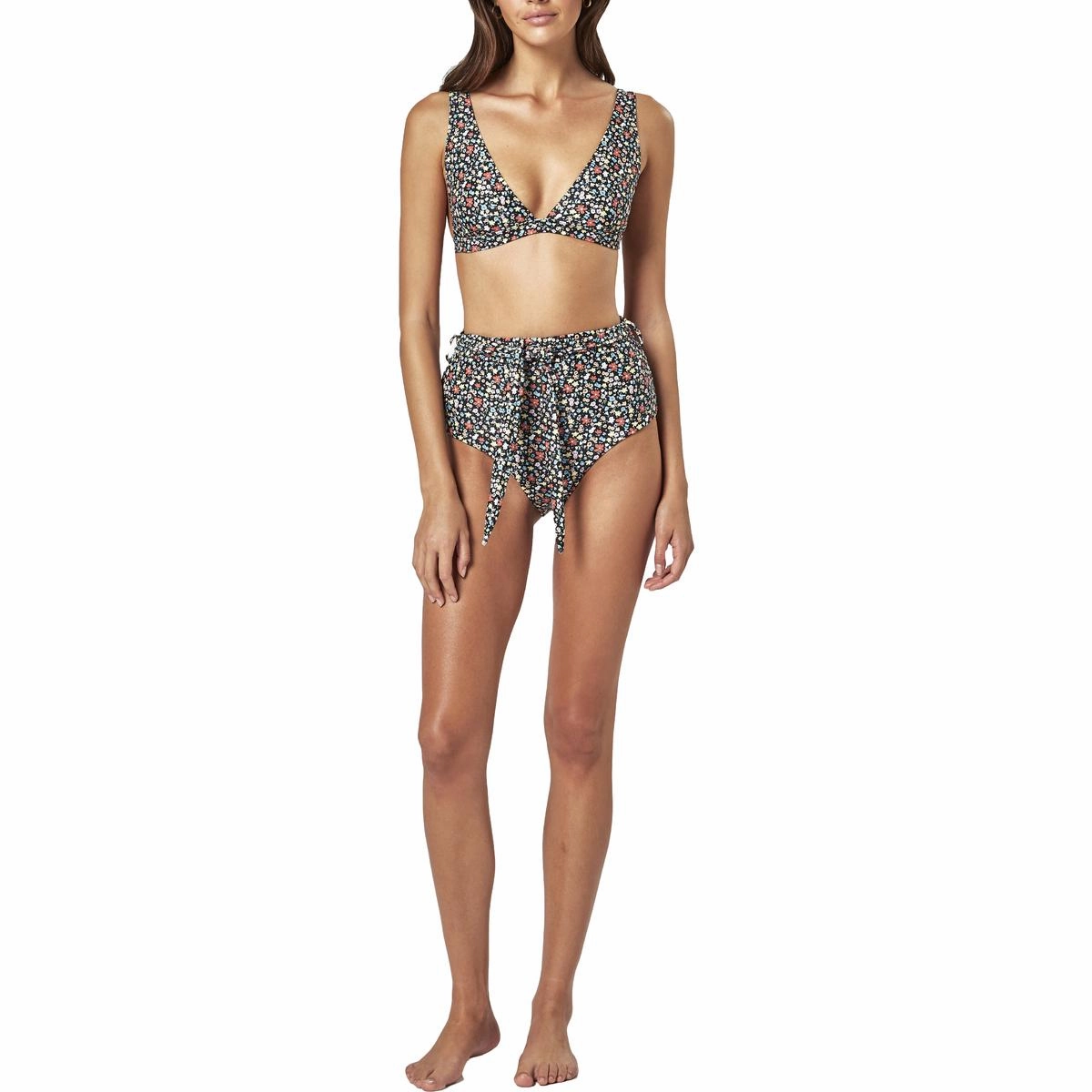 Cabana Womens Floral High Waist Swim Bottom Separates