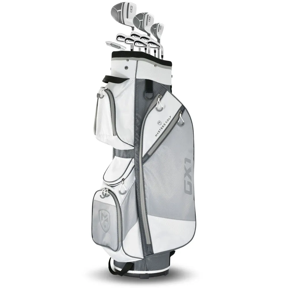 Masters GX1 Reloaded 10-Piece Cart Bag Package Set - Ladies/Youth, Adidas golf shoes, Left-handed golf putters, Golf wedges 52 degree
