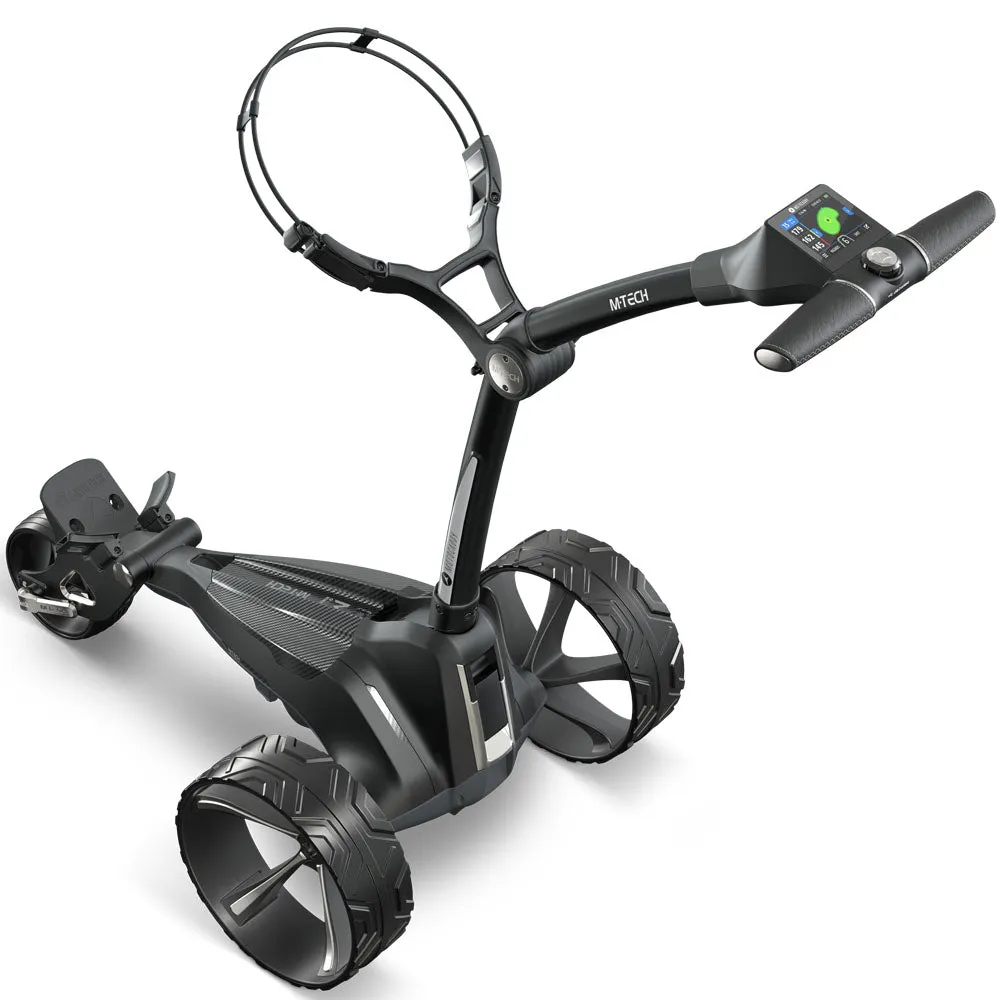 Motocaddy M-Tech GPS Electric Golf Trolley - Graphite, Portable golf net, Adidas golf shoes, SPF 50 golf shirts