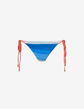 CASABLANCA Tennis Club Wave Print High Rise Bikini Bottoms
