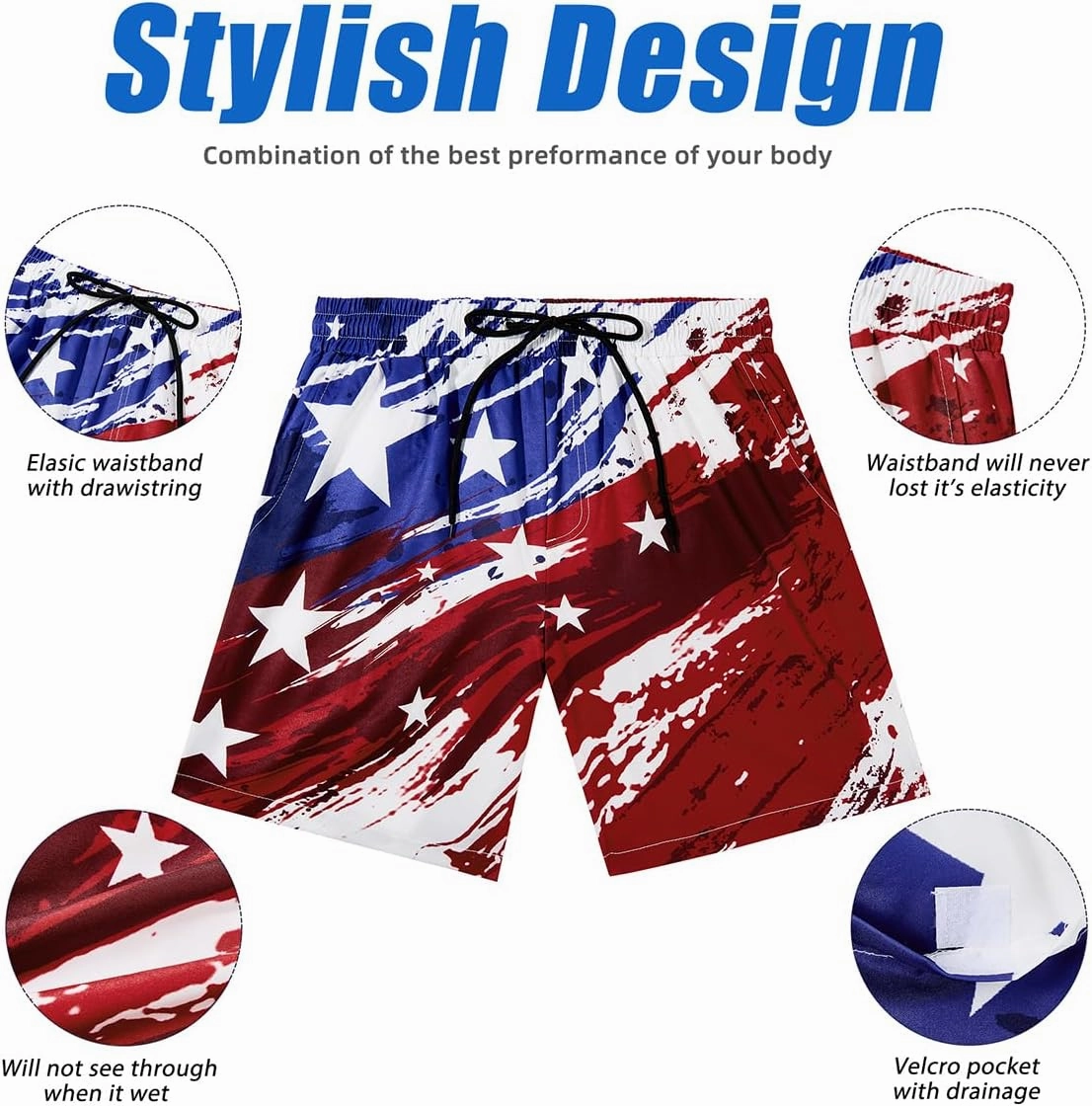 Century Star Mens Swim Trunks Quick Dry Swim Shorts Beachwear for Men Summer Holiday