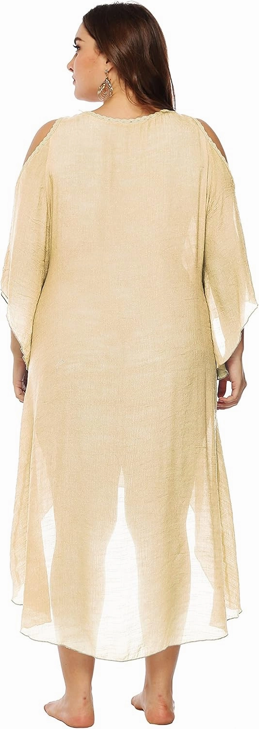 Chrisuno Women's Plus Size Bathing Suit Cover Ups Swimsuit Coverups Dress Soft Crochet Bikini Beach Skirt