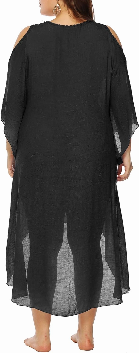 Chrisuno Women's Plus Size Bathing Suit Cover Ups Swimsuit Coverups Dress Soft Crochet Bikini Beach Skirt