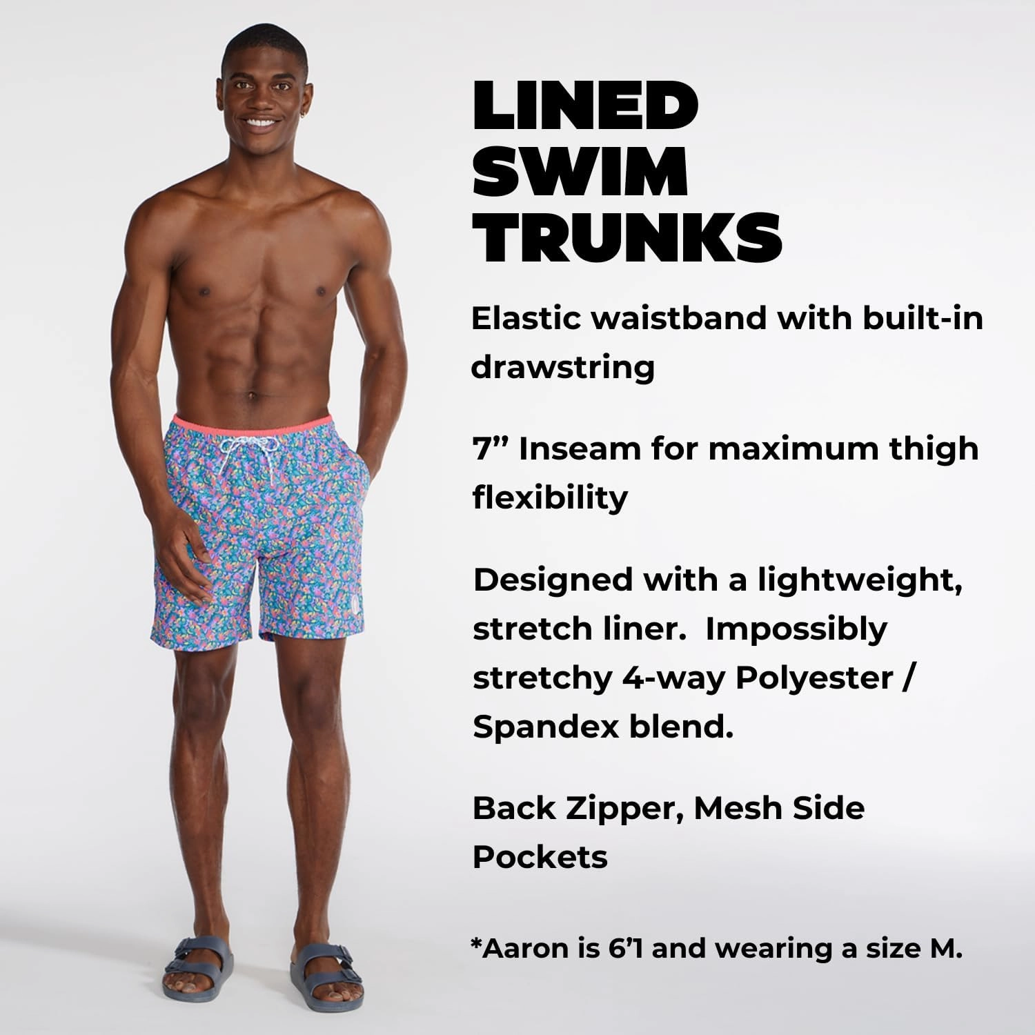 Chubbies Lined Mens Swim Trunks 7 Inch C Swim Shorts and Mens Shorts with Elastic Waist, Stretch, Boxer Brief Liner, UPF 50 
