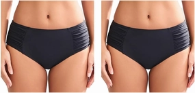 COCOPEAR Full Coverage Bikini Bottoms for Women Mid Rise Bathing Suit Bottoms for Women Ruched Tummy Control Swim Bottoms