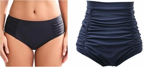 COCOPEAR Full Coverage Bikini Bottoms for Women Mid Rise Bathing Suit Bottoms for Women Ruched Tummy Control Swim Bottoms